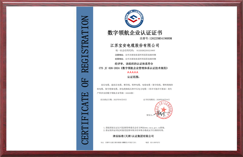 數(shù)字領航企業(yè)認證證書
